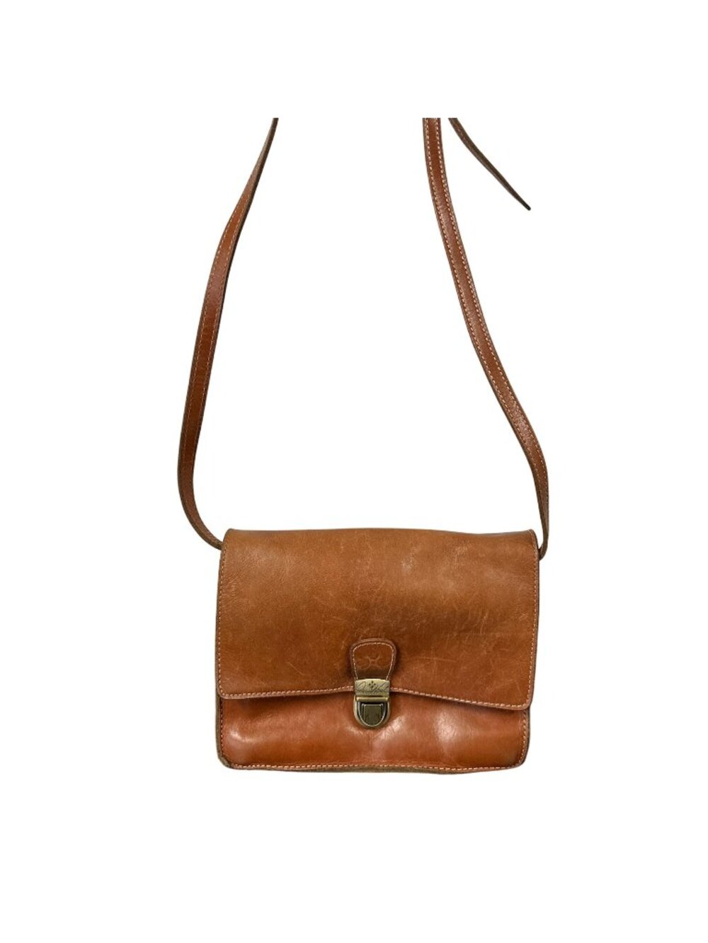 Patricia Nash Heritage Lanza Crossbody Organizer Leather Purse Bag Womens Tan